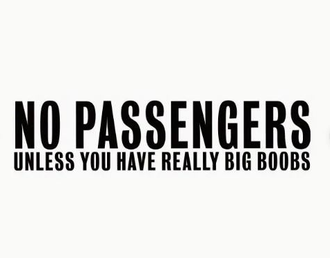 No Passengers Decal