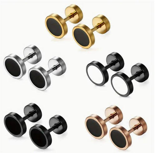 Men's Barbell Earring Set