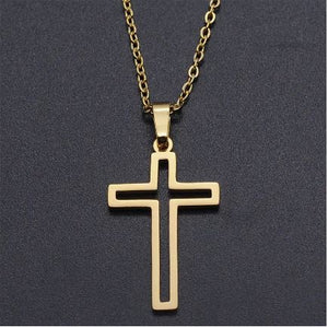 Hollow Cross Pendant Chain Necklace