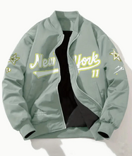 Load image into Gallery viewer, New York Zip-Up with Star &amp; Airplane Graphics, Long Sleeve Zip-Up Jacket