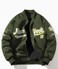 Load image into Gallery viewer, New York Zip-Up with Star &amp; Airplane Graphics, Long Sleeve Zip-Up Jacket