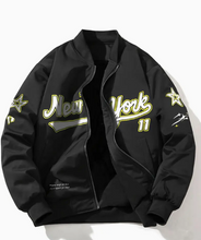 Load image into Gallery viewer, New York Zip-Up with Star &amp; Airplane Graphics, Long Sleeve Zip-Up Jacket