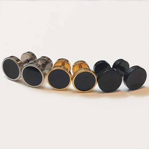 Men's Barbell Earring Set