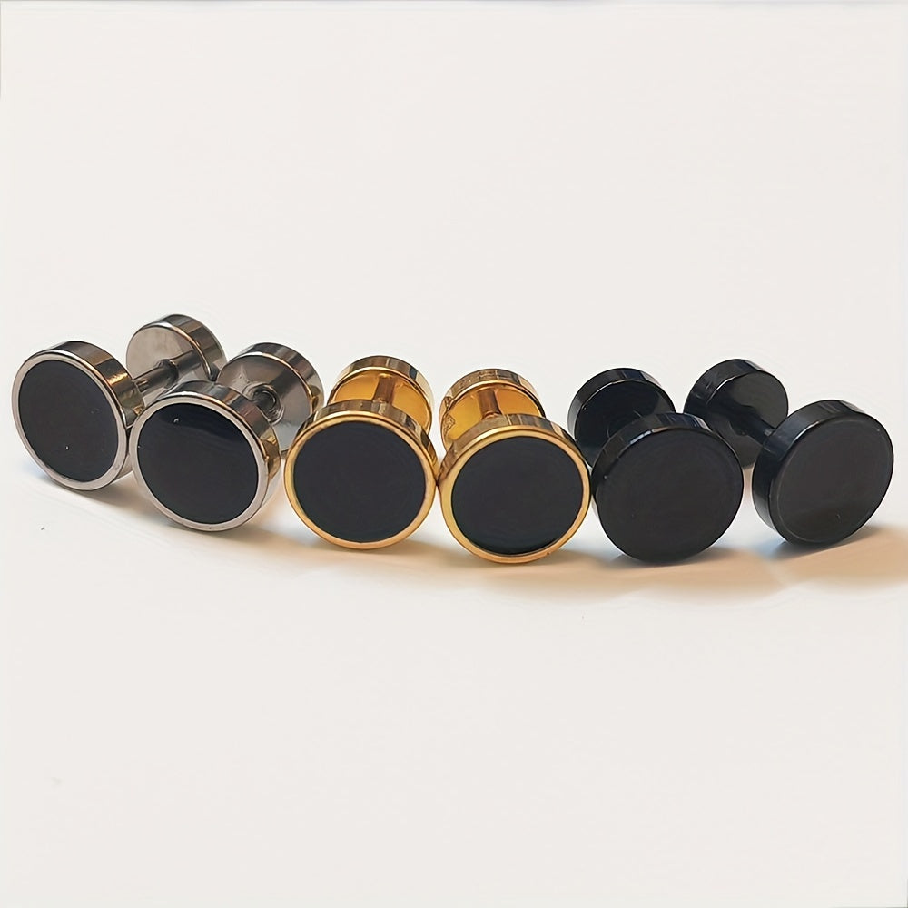 Men's Barbell Earring Set