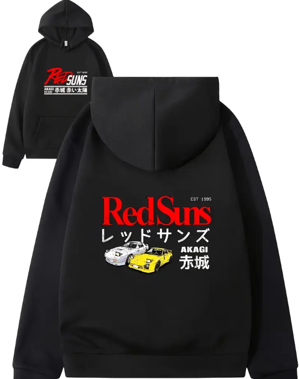 Red Suns Graphic Hoodie