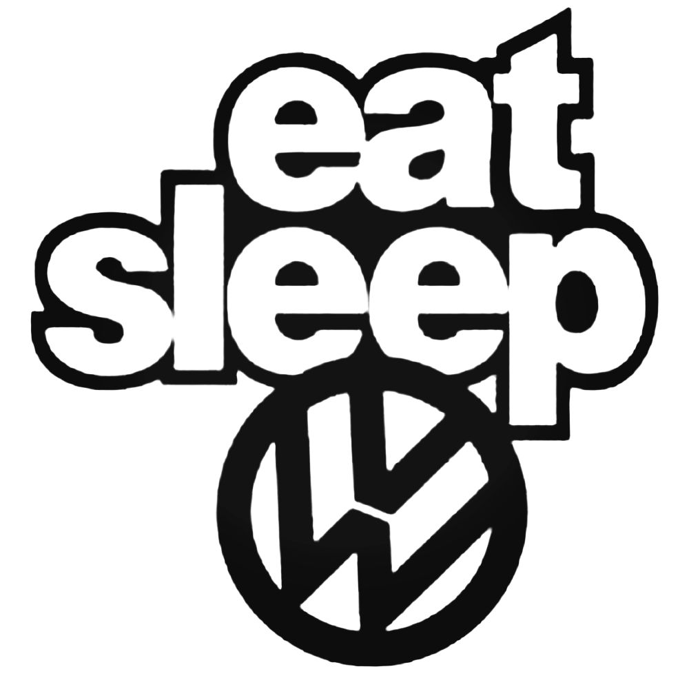 Sticker Volkswagen Eat Sleep - Autocollant Volkswagen Eat Sleep,  autocollant volkswagen